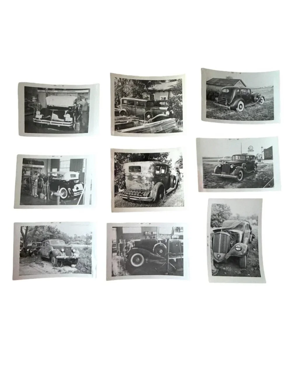 Lot of 9 Vintage Black & White Automobile Photographs Antique Classic Cars REO P